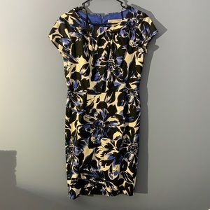 Bold Black and Blue Floral Dress